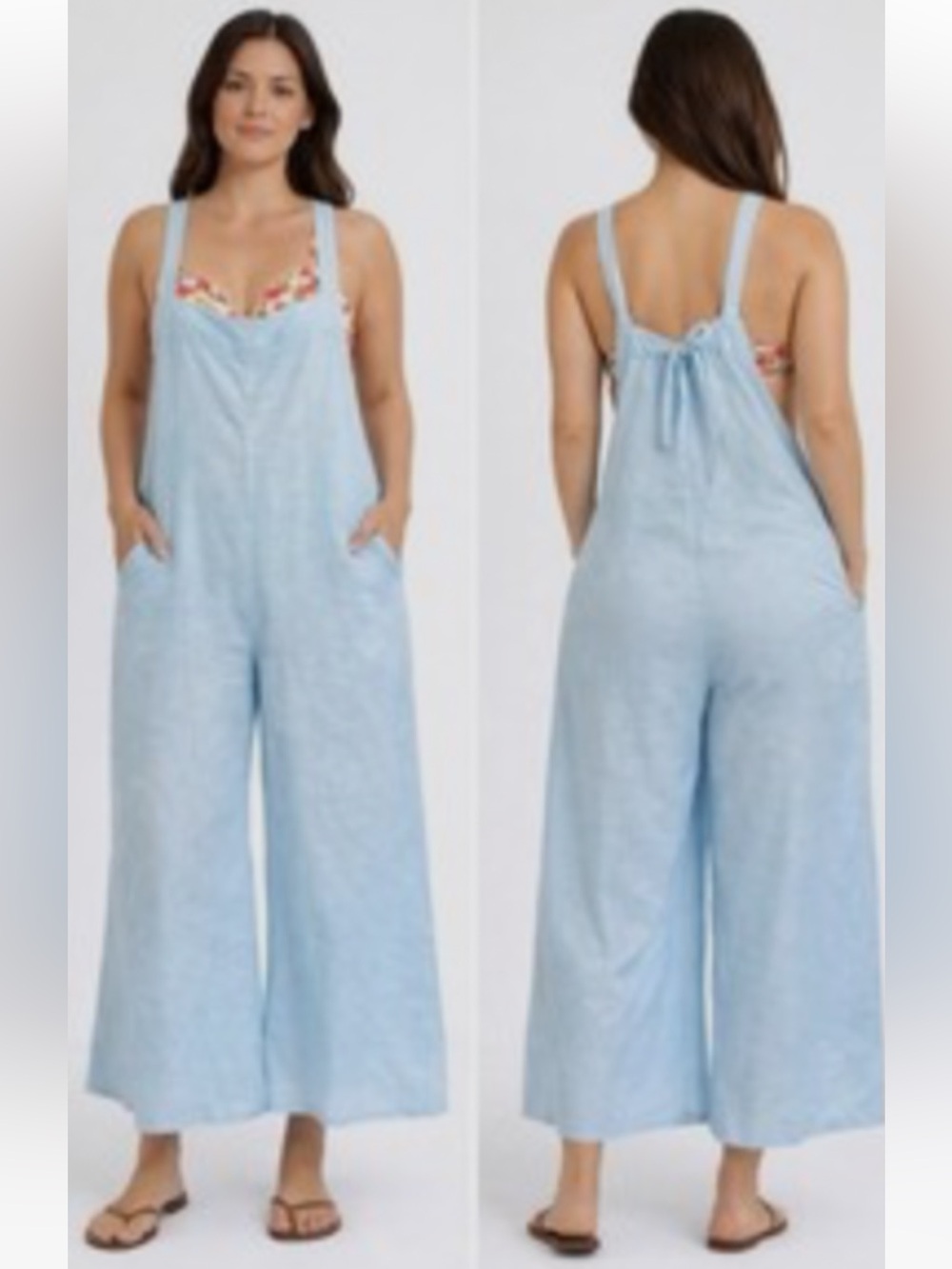 Wide-Leg Linen Jumpsuit by Haute Hippie 🩵 - Picture 2 of 8